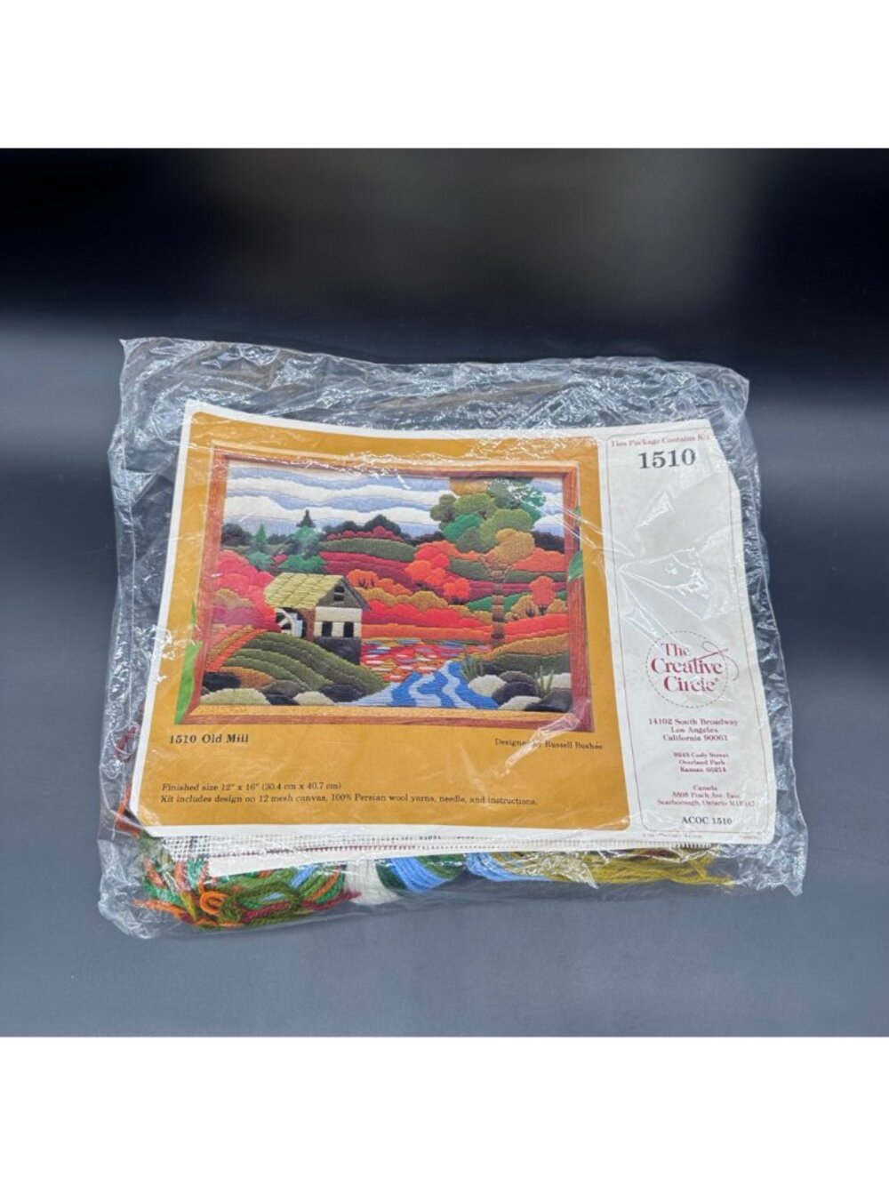 Vintage Crewel Embroidery Kit Creative Circle Old Mill 1981 Farmhouse Fiber Art - Picture 2 of 6